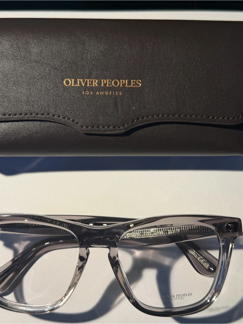 Oliver Peoples Lynes Unisex Workman Grey Glasses with Case and Pouch.